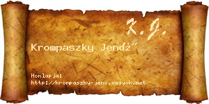 Krompaszky Jenő névjegykártya