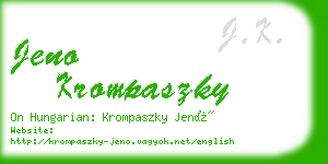 jeno krompaszky business card